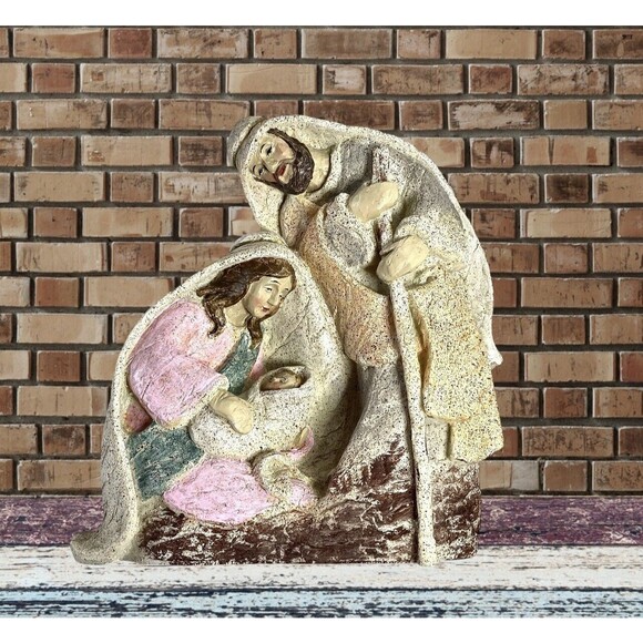 HOBBY LOBBY The Promise Of Christmas Figurine Holy Family Textured Resin 8” - Picture 3 of 7